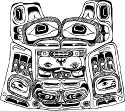 Totem Clipart - Black and White Totem Pole Illustration
