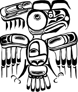 Stunning Two-Faced Totem with Bird Clipart