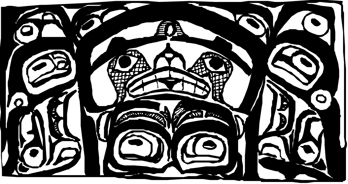 Black and White Totem Clipart: Intricate Tribal Symbolism