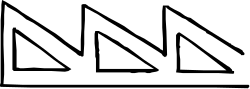 Black and White Triangle Clipart - Three Geometric Shapes