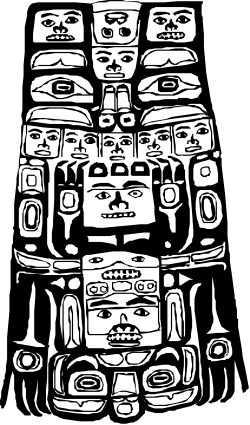 Totem Clipart: Stunning Black and White Drawing for Creative Projects