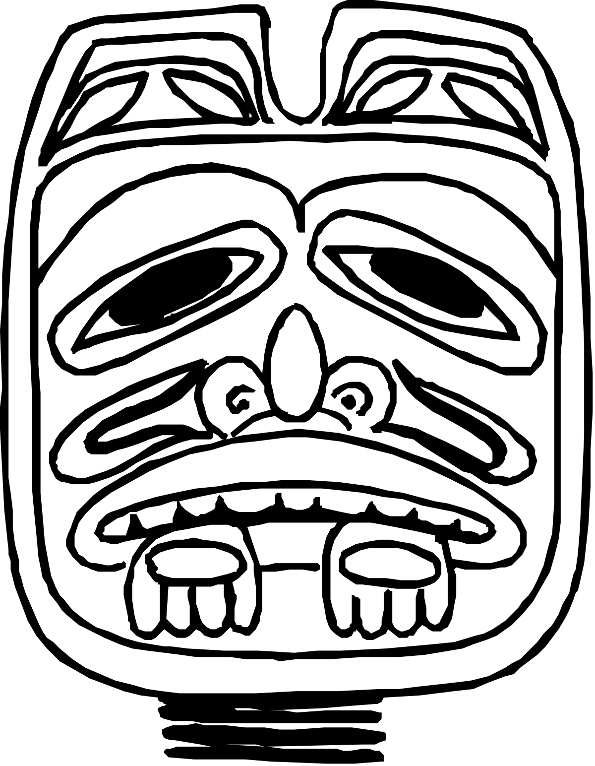 a black and white drawing of a tii mask clip art png transparent Tii Mask Clipart - Stunning Black and White Drawing for Creative Uses