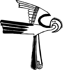 Bird with Tie Clipart - Whimsical and Fun Avian Illustration