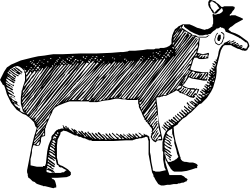 Black and White Striped Pattern Sheep Clipart for Creative Projects