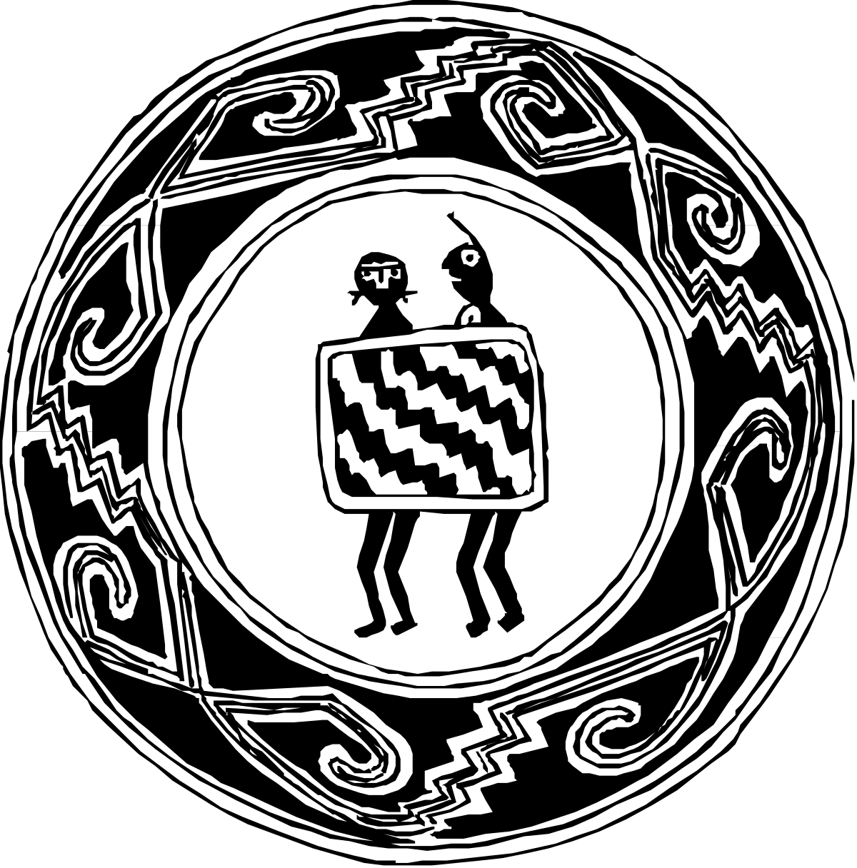 Black and White Circle Clipart of a Man - Versatile Graphic for Creative Projects