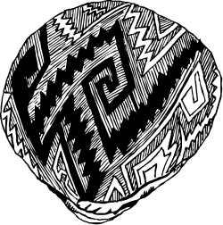 Circular Black and White Clipart Drawing - Unique Design Element