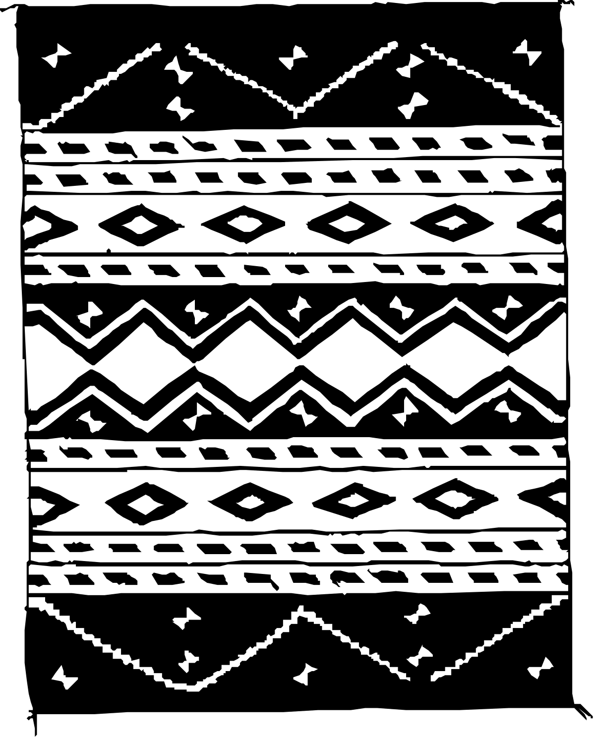 Tribal Pattern Clipart - Black and White Designs for Creative Projects