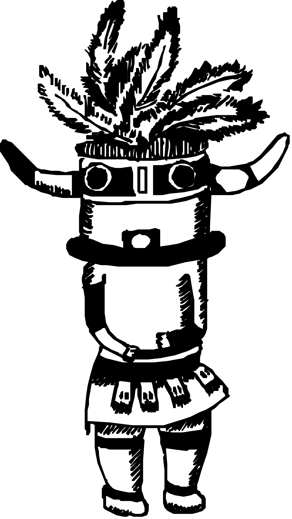 Black and White Illustration of a Man with a Knife - Unique Clipart