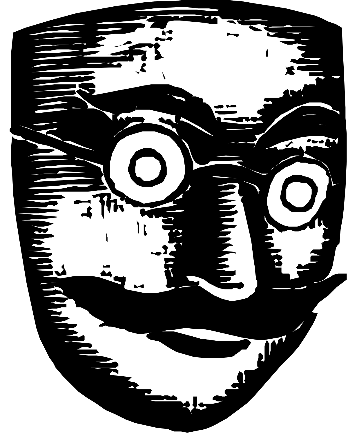 Black and White Face Clipart Drawing - Unique Art for Your Projects
