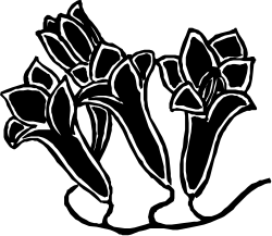 Vase with Flowers - Elegant Black and White Clipart