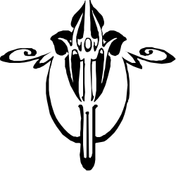 Striking White Cat Eyes on Black Background Clipart