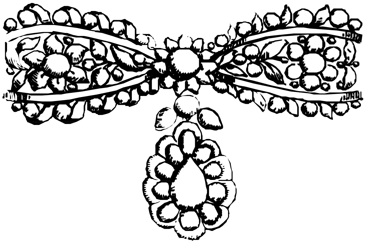 Antique Brooch Clipart: Elegant Cat Silhouette on Branch