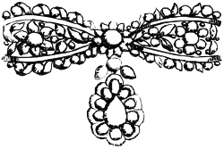 Antique Brooch Clipart: Elegant Cat Silhouette on Branch