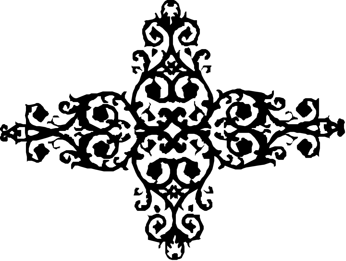 Black and White Floral Pattern Clipart with Elegant White Flowers