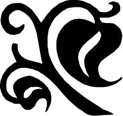 Ornamental Design: Black and White Silhouette of a Man's Face Clipart