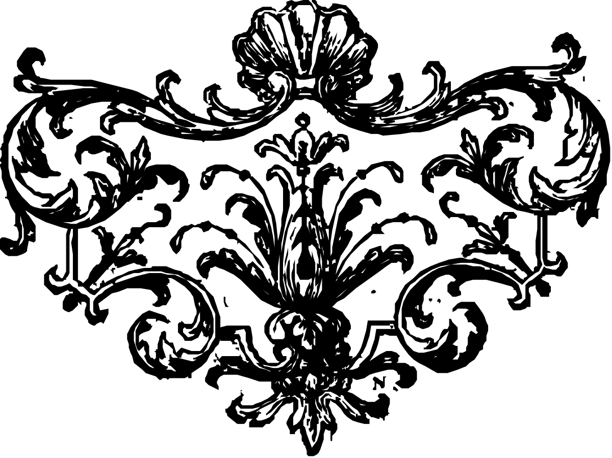 Flower Clipart - Elegant Black and White Floral Illustration