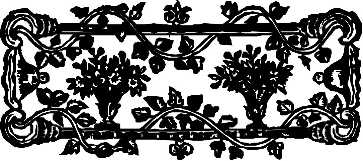 Flower Arrangement Clipart - Elegant Black and White Drawing