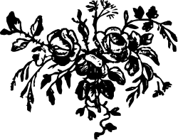 Flower Clipart - Elegant Black and White Floral Design