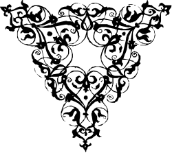 Heart Ornament - Elegant Black and White Clipart