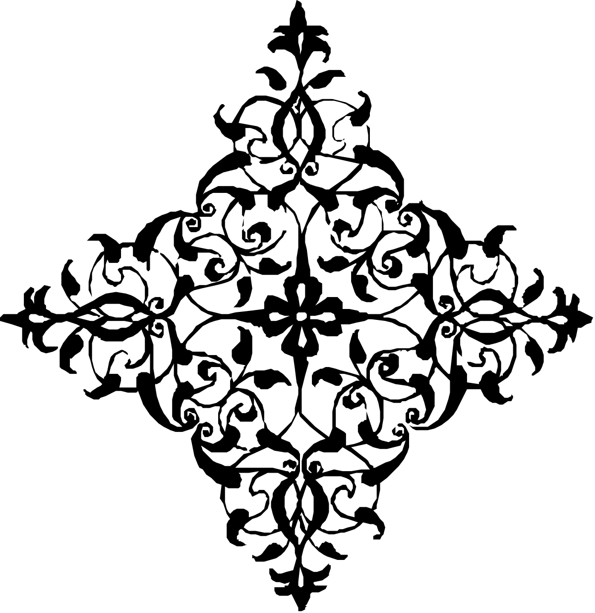 a black and white floral design clip art png transparent Floral Design Clipart: Elegant Black and White Flowers for Creative Projects