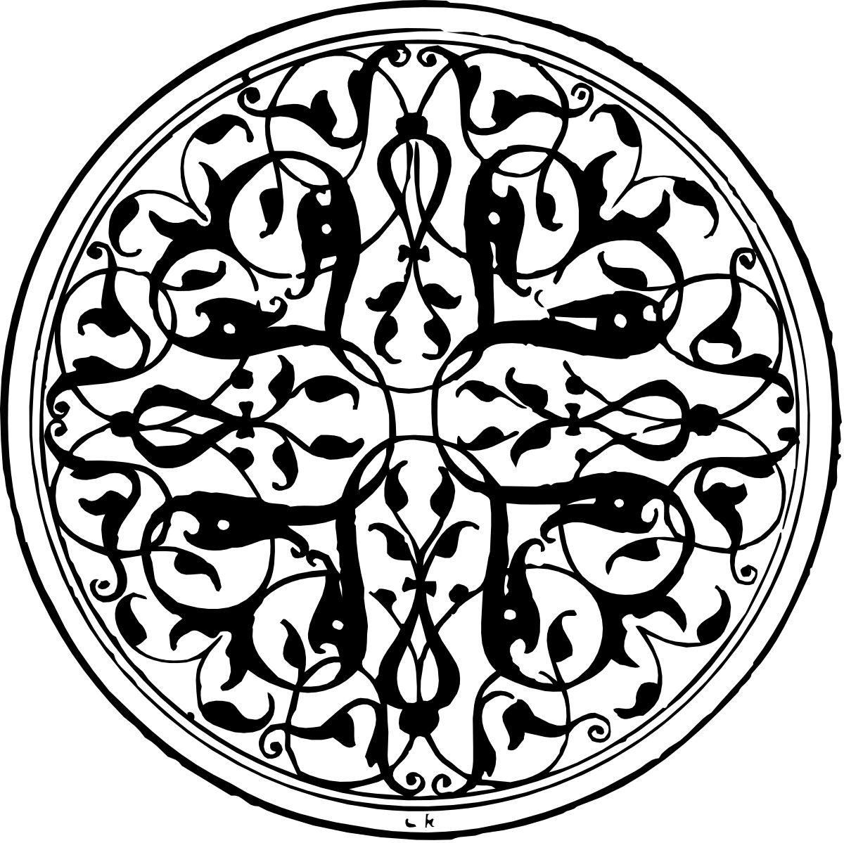 a circular design with a stylized pattern clip art png transparent Circular Design with Stylized Pattern Clipart for Creative Projects