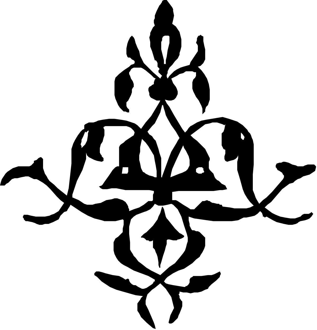 Black and White Flower Silhouette Clipart for Elegant Designs