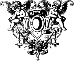 Shield with Two Birds - Premium Black and White Clipart