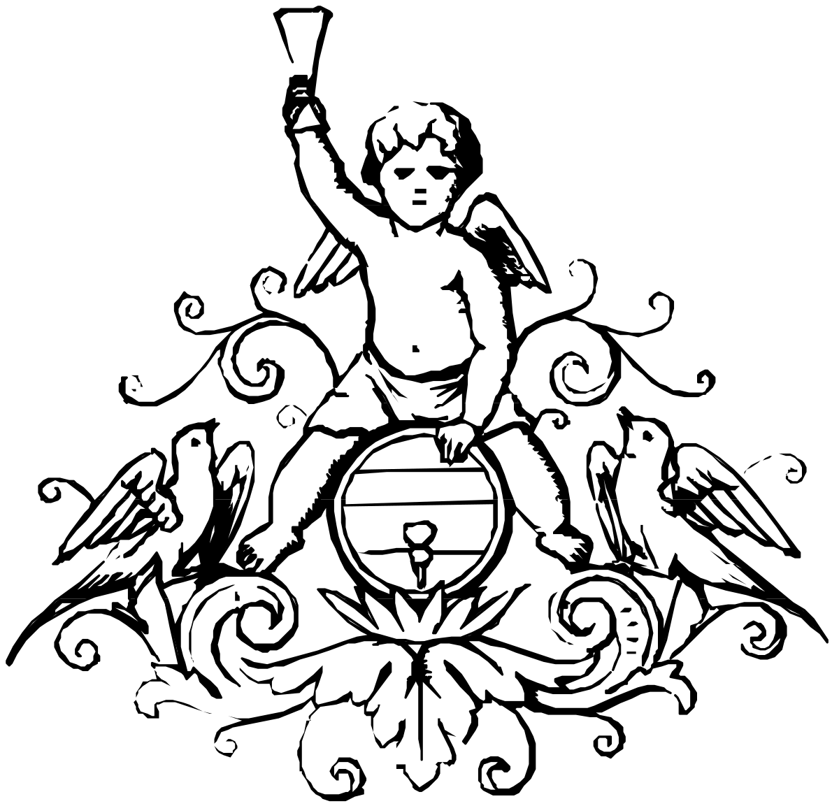 Horse Riding Man Clipart: Stylish Black and White Illustration