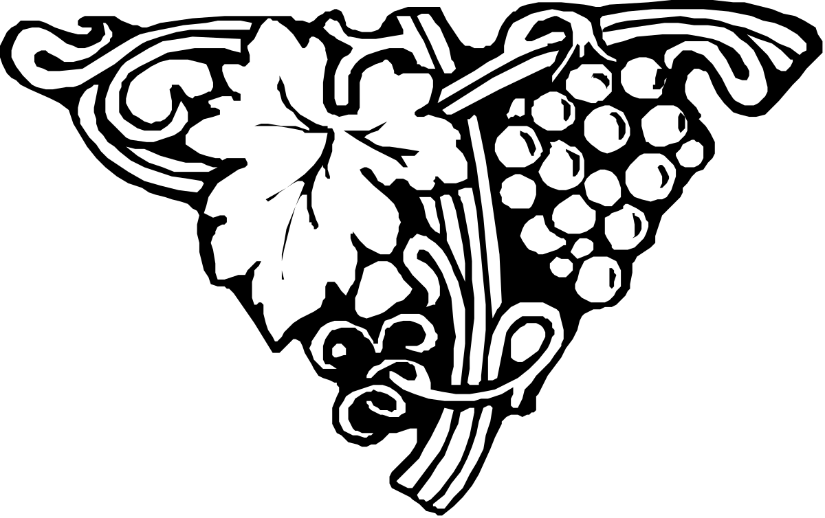 Grapes Clipart: Fresh Bunch with Vines and Leaves