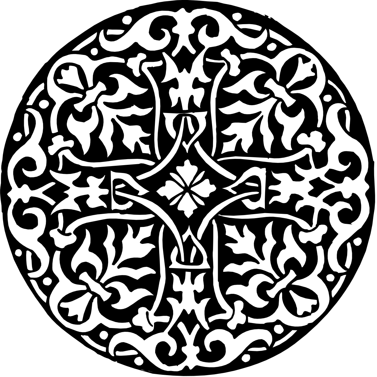 White Circular Design on Black Background - Stunning Clipart for Modern Projects