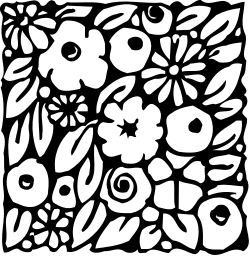 Elegant Black and White Flower Pattern Clipart for Creative Projects