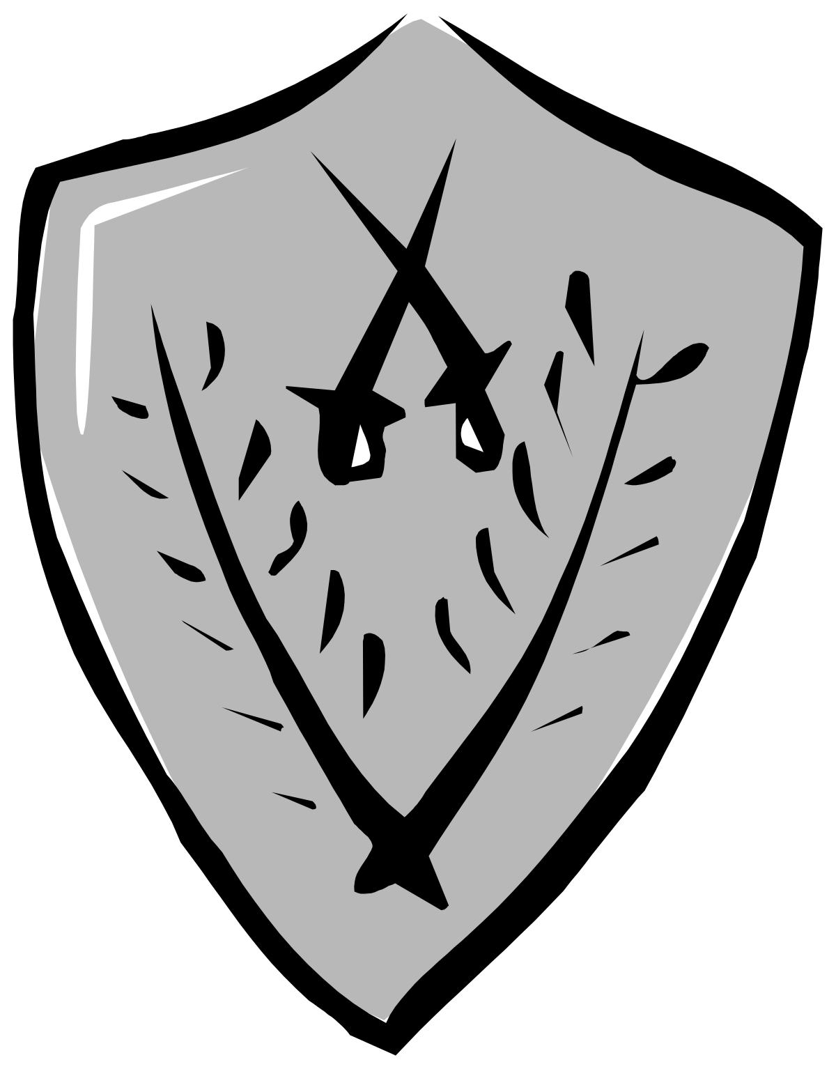 Shield with Black and White Bird Clipart - Elegant and Distinctive Design