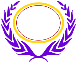 Purple and Yellow Laurel Clipart with White Circle
