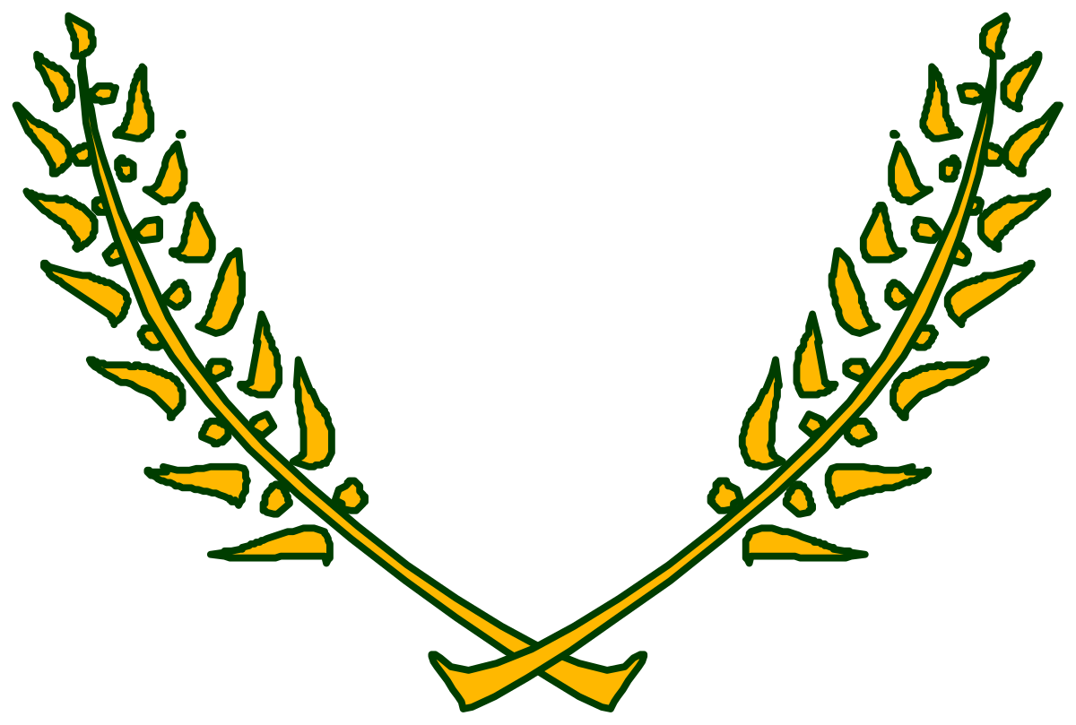 a green and yellow laurel wreath clip art png transparent Green and Yellow Laurel Wreath Clipart for Celebrations