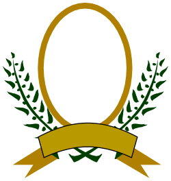 Gold Laurel Wreath with Ribbon Clipart - Elegant Award Symbol