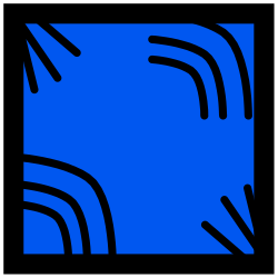 Blue Square with Black Outline - Versatile Clipart for Your Creative Projects