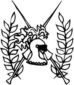 Silhouette Horse with Laurel Wreath - Elegant Black and White Clipart