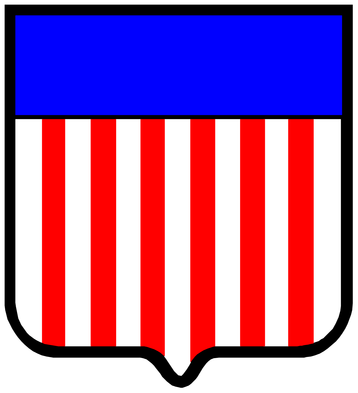 a red, white and blue shield with a blue stripe clip art png transparent Red, White, and Blue Shield Clipart with Bold Blue Stripe