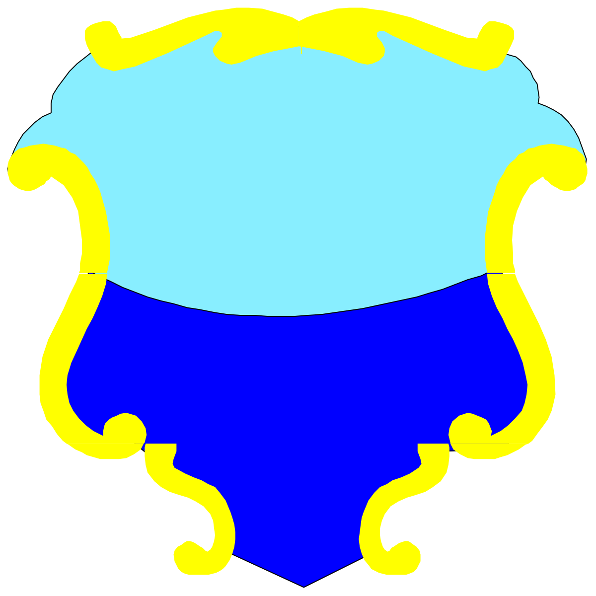 a blue and yellow face with a yellow border clip art png transparent Blue and Yellow Face Clipart with Yellow Border