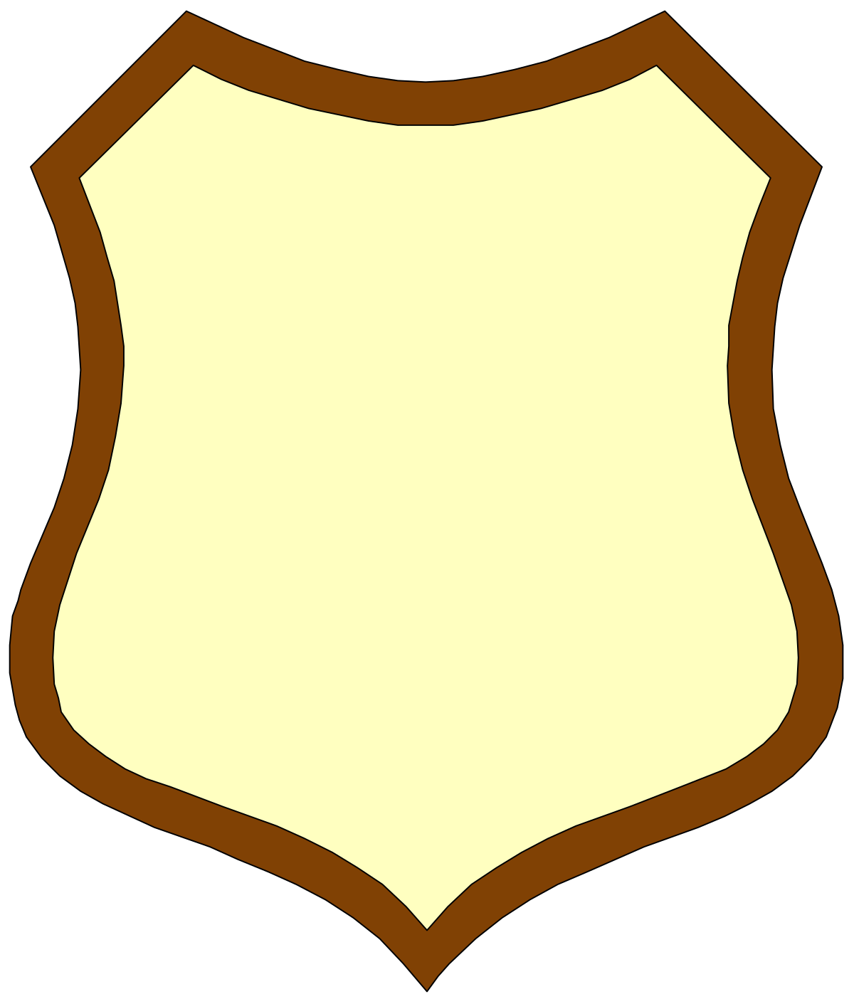 Brown and White Shield Clipart with Elegant Border