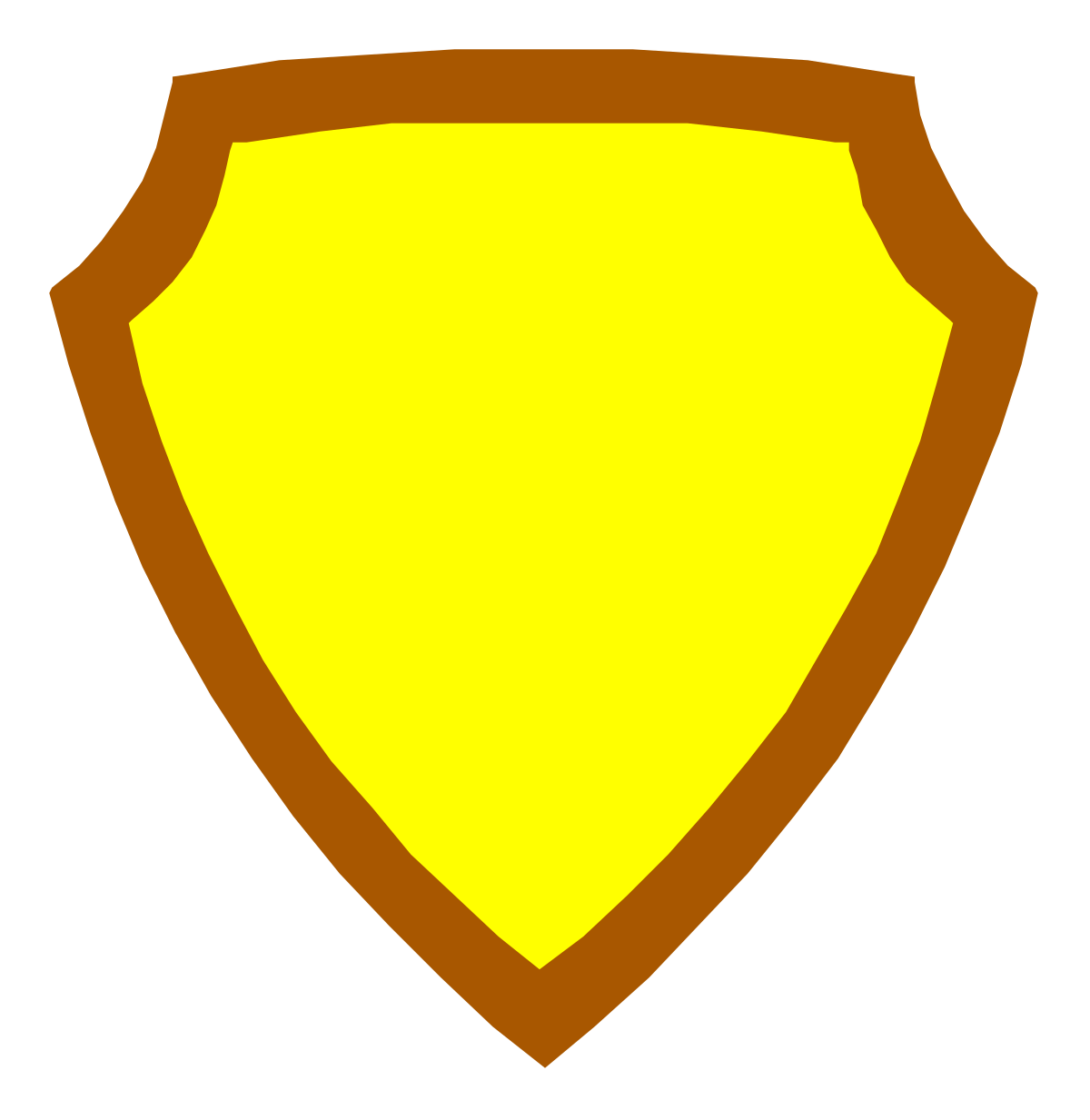 Yellow Shield with Brown Border - Versatile Clipart for Creative Projects
