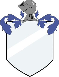 Shield with Blue Ribbons Clipart - Elegant Protection Symbol