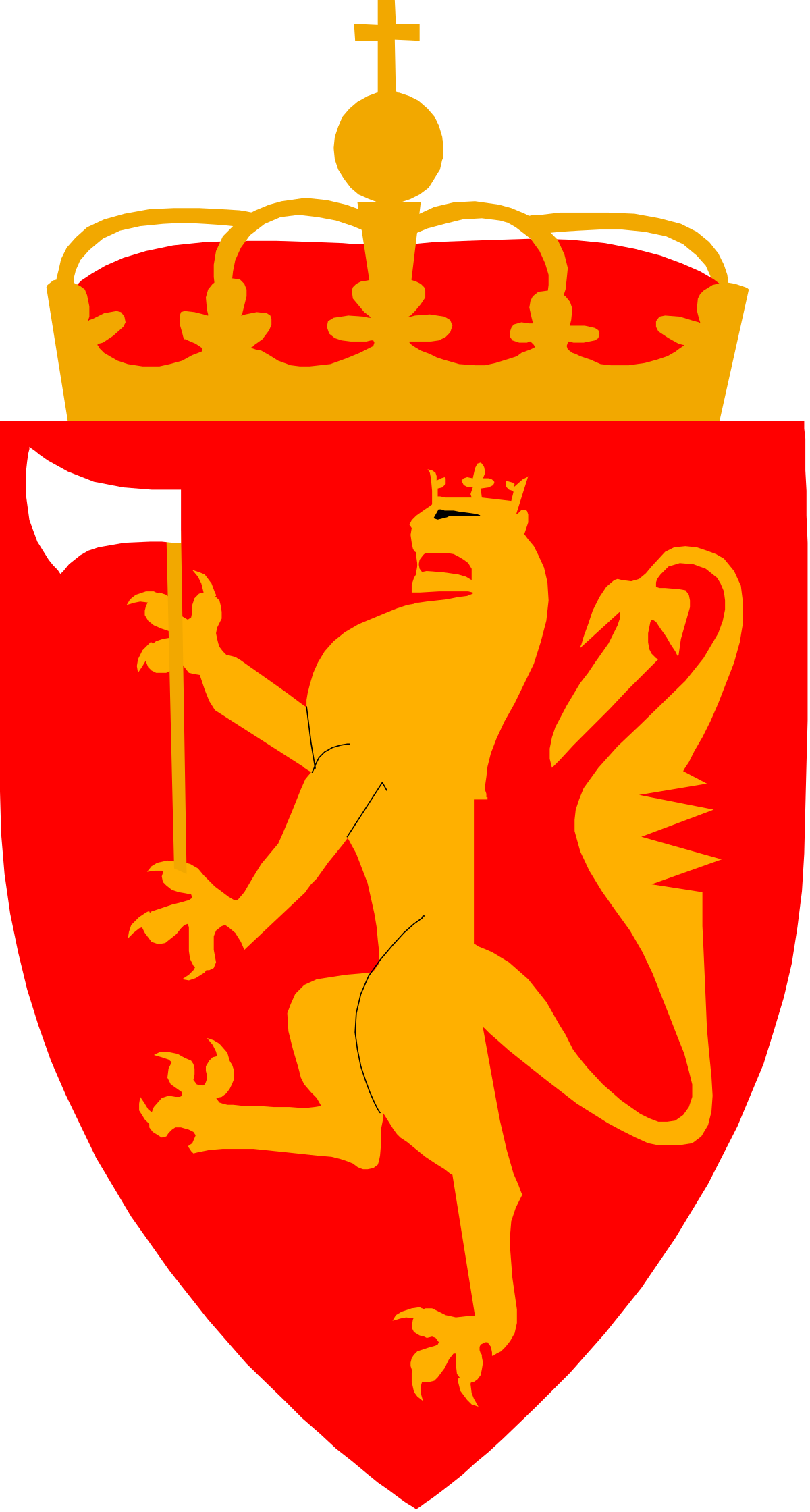 Lion Emblem Red and Yellow Shield Clipart