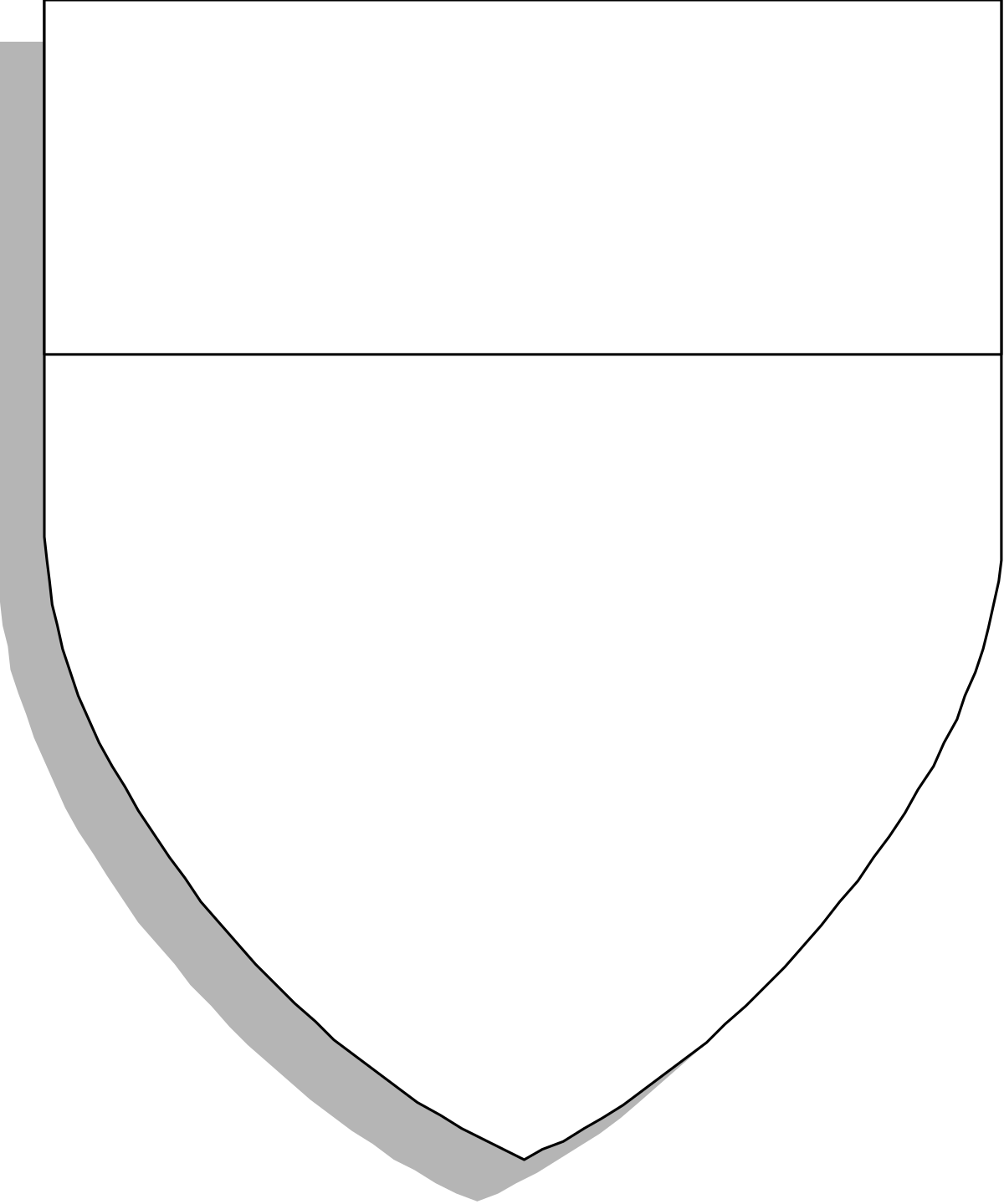 White Shield with Black Outline - Versatile Clipart for Various Uses