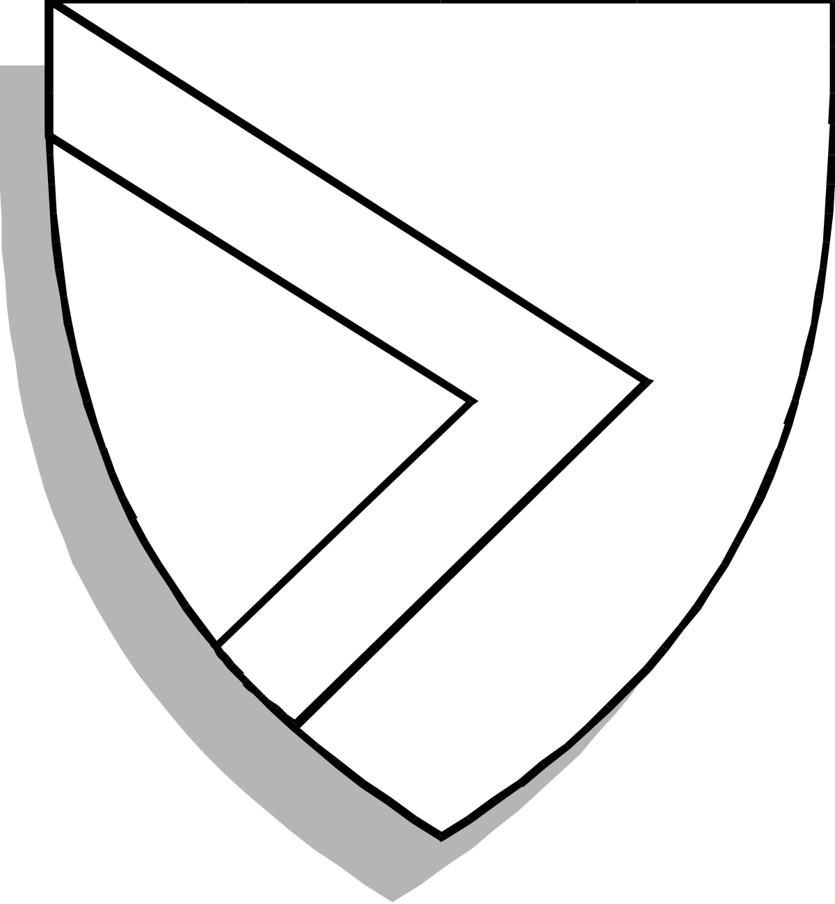 White Shield with Diagonal Line Clipart - Versatile Graphic Element