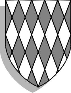 Shield Clipart with Diamonds - White and Gray Design