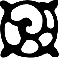 Shapes Illustration: White Logo on Black Background Clipart