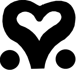 Heart Clipart: White Heart on Black Background for Elegant Designs