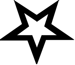 Elegant White Star on Black Background Clipart