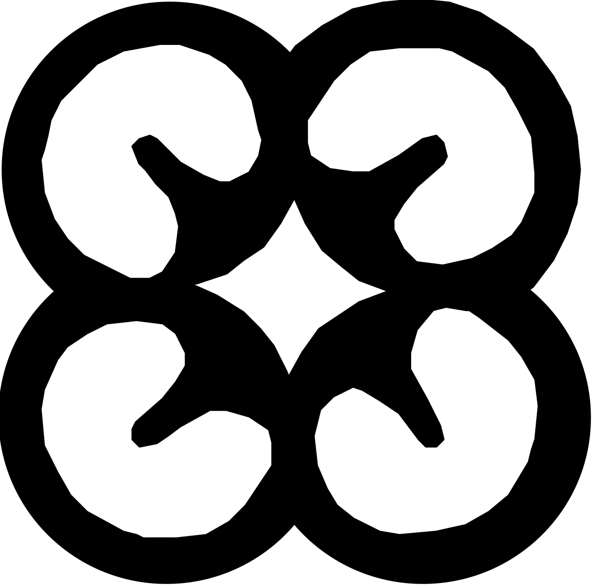 White Logo with Four Circles - Premium Clipart for Branding